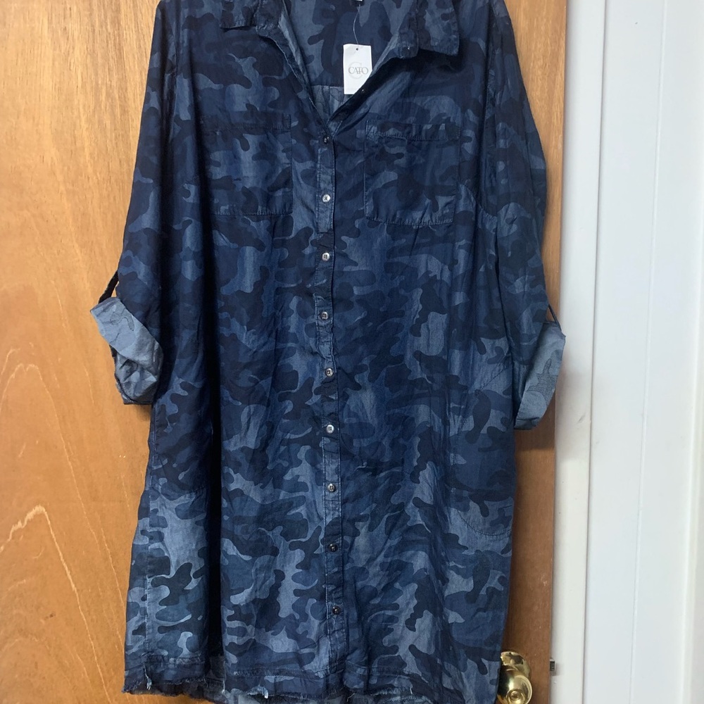 Cato Navy Camo Plus Dress